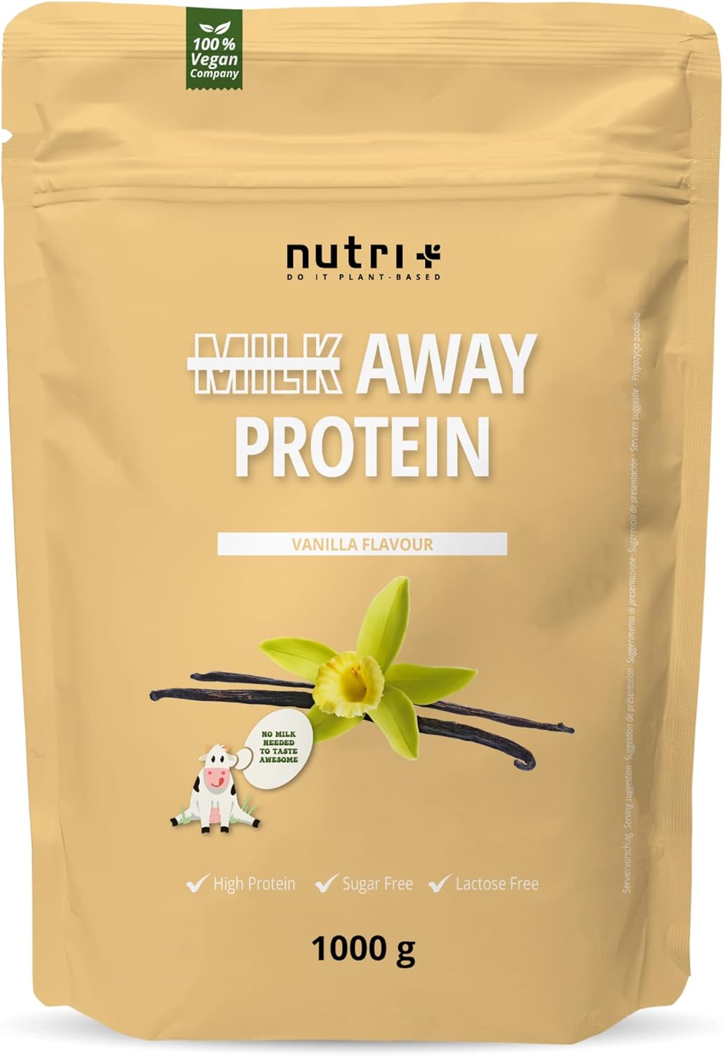 Veganes Proteinpulver VANILLE Milk Away Vegan Protein ohne Soja 1kg