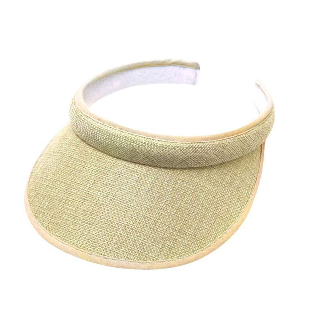 Sun Visors for Women Men, Wide Brim UV Protection Sport Visor Cap Sunhats Adjustable Ponytail Baseball Hat for Golf Cycling Fishing Tennis Volleyball Running Jogging Khaki
