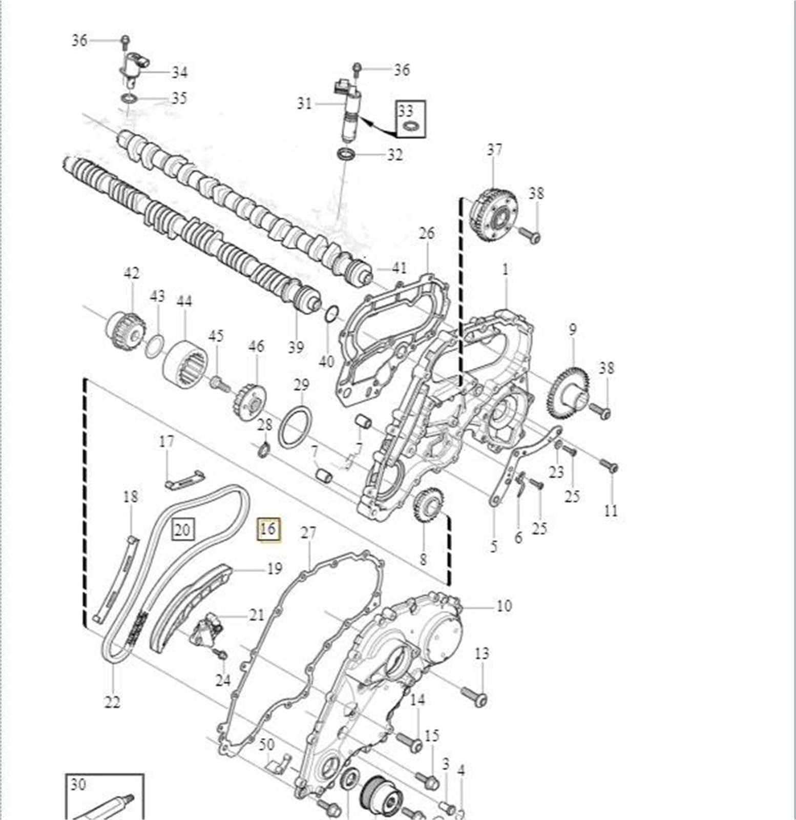 30759065 LR002551 Kit Catena Di Distribuzione Motore Riparazione Tenditore Per Land Rover LR2 Pignone catena