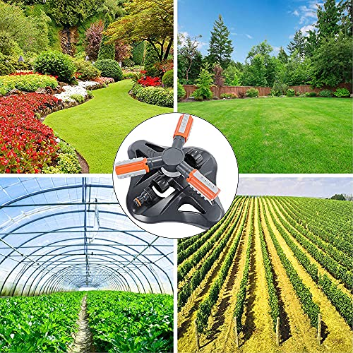 Automatische Rotierende Sprinkler, Rasensprenger, Garten Sprinkler Set, 3 Arm Sprenger, Automatische 360 Grad Rotierende Gartensprinkler, für Bewässerungssystem für Rasen, Pflanzen, Blumen, Gemüse