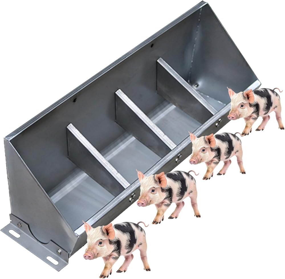 Comedero de acero inoxidable resistente para cerdos, ganado y caballos
