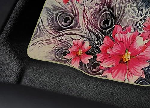 Miniatura 2 de Alfombras de piso de flores de hibisco con plumas de pavo real para automóvil, camión, SUV, ajuste universal, para asiento delantero y trasero, 4