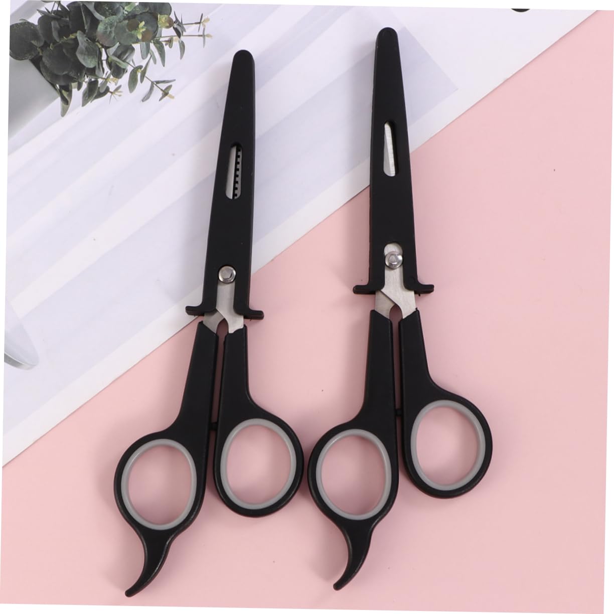 BESPORTBLE 3 Set Di Forbici Per La Toelettatura Di Di Animali Domestici Set Per Cani E Gatti Forbici Per Sfoltire I Design Ergonomico Nero 2 Pezzi * 3