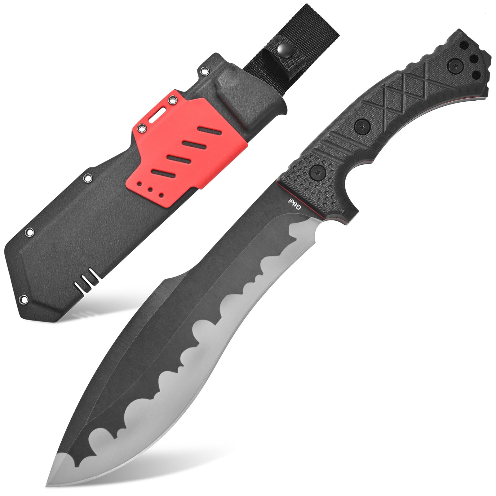 GTK30 Fixed Blade Knife AUS-10 Steel Blade Full Tang Nylon Fiberglass Handle Dog Leg Shape Blade Knifes for Hunting Camping Bushcraft Collection