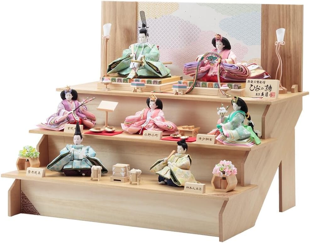 直接お取引優先　ひな祭り　セット　雛人形　三段飾り　ムシューダ　４箱　おまけ 久月official 雛人形 木製三段 平安三賢女付 雛の詩 4HR-G55-