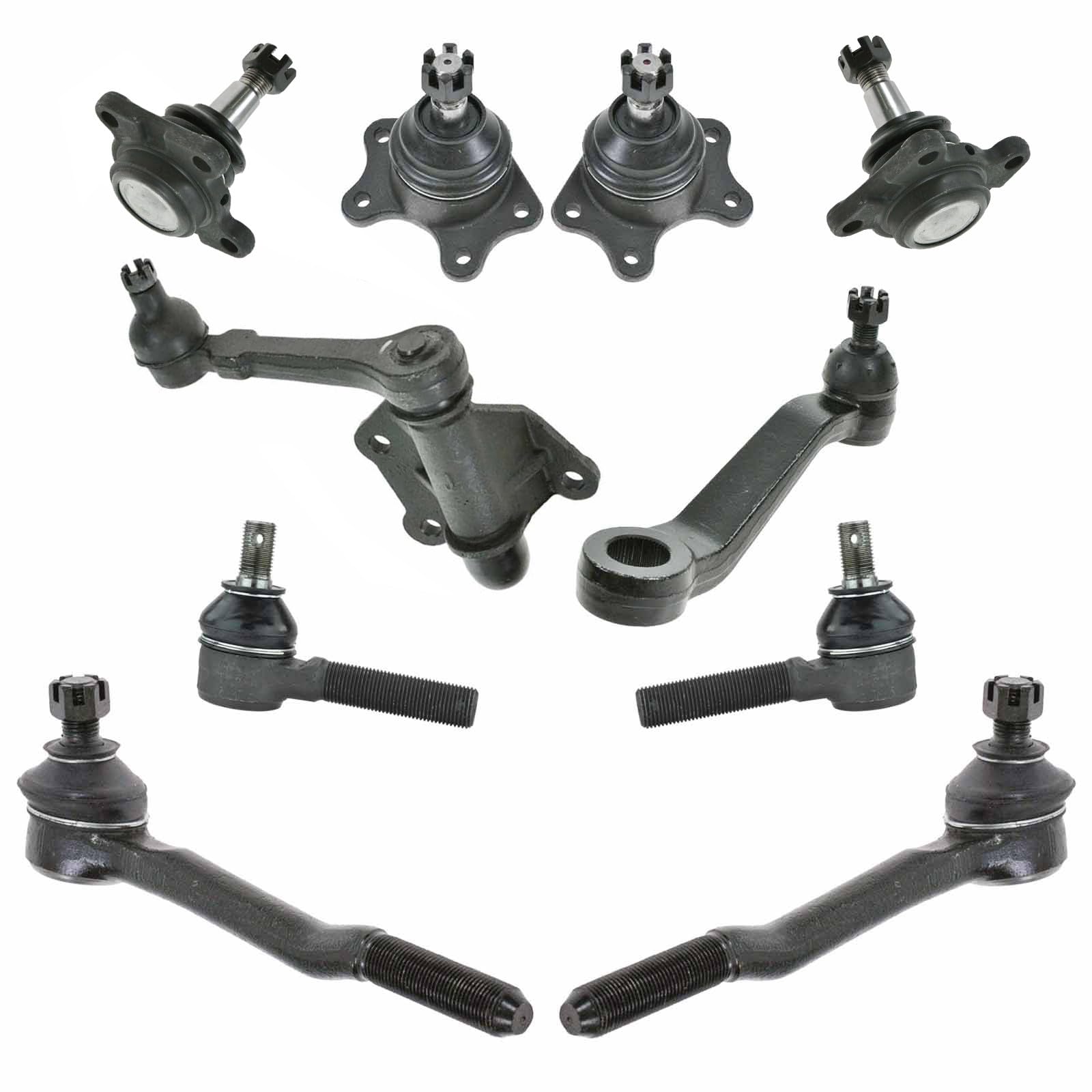 TRQ Front Steering and Suspension Kit Tie Rods Ball Joints Idler Arm Pitman Arm Compatible with 1989-1991 Toyota 4Runner from 4/01/89 production date