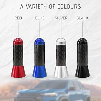 HAOBO Car Short Antenna, Carbon Fiber Car Audio & Video Antennas for AM/FM Reception, Universal Replacement Car Antenna with 4 Adapters, 2 Rubber Rings, Automotive Exterior Accessories for Most Car