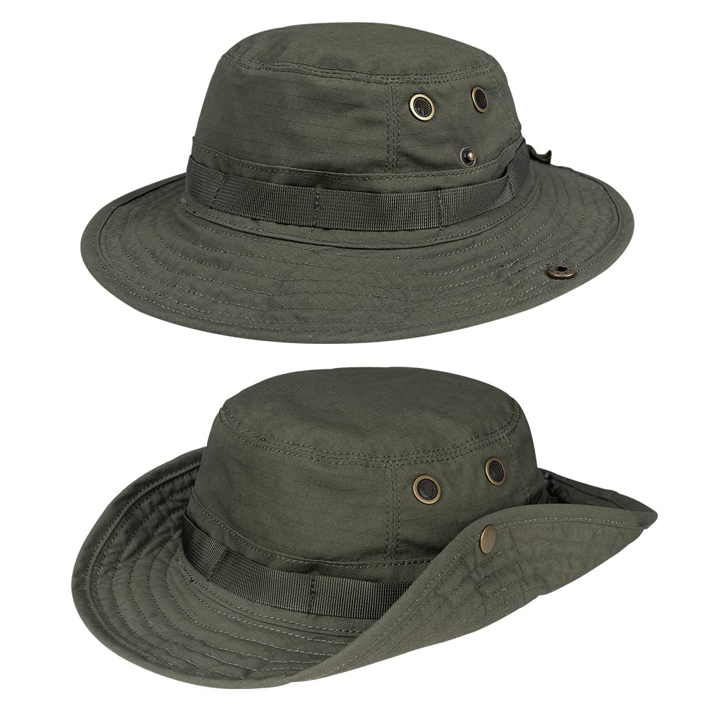 IDOGEAR Sombrero Boonie de ala ancha Para Hombre y Mujer, Ideal Para la Pesca, la Caza y Las actividades al Aire Libre