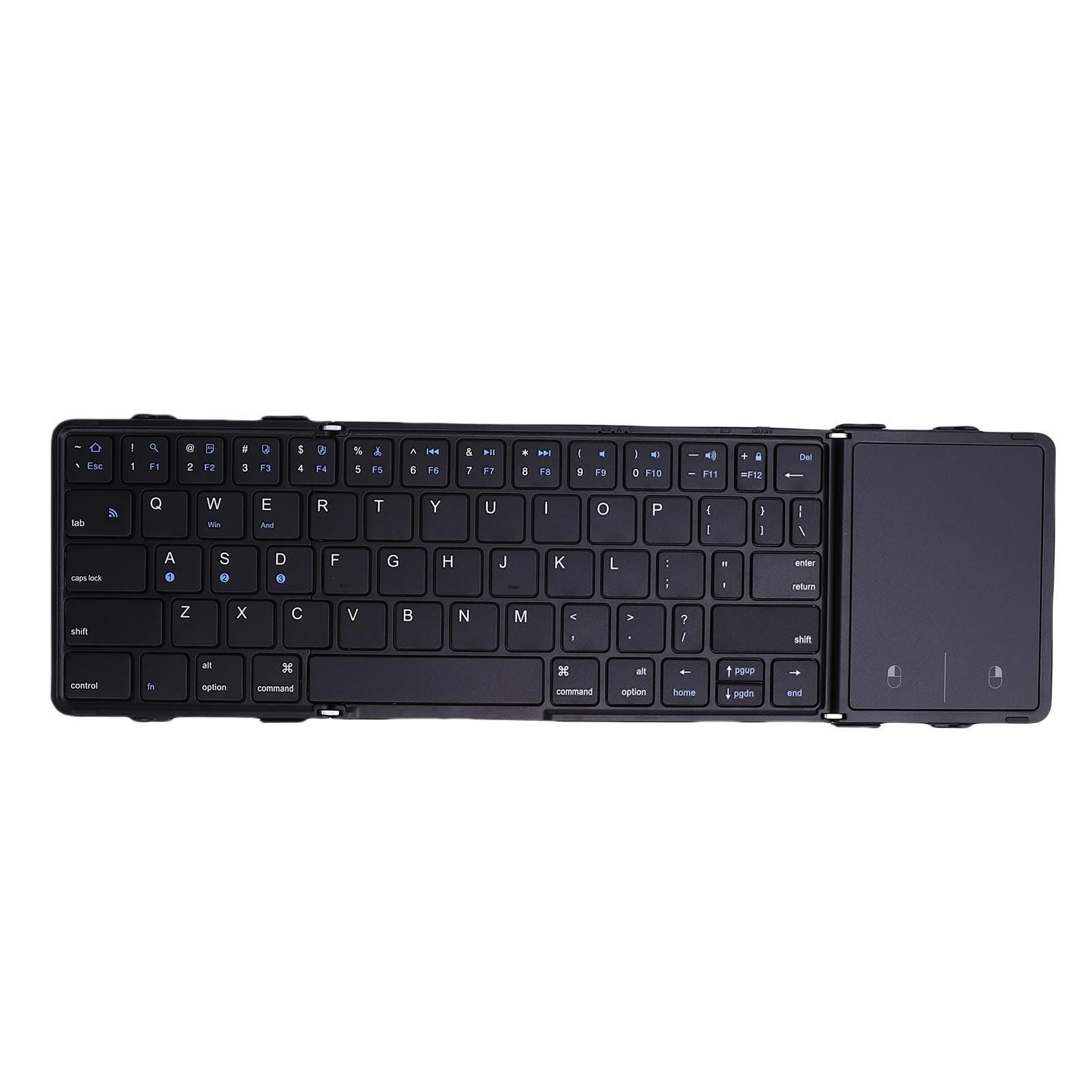 Zunate Przenośna Klawiatura Składana BT, Klawiatura BT z 3 Urządzeniami Jednoczesne Połączenie i Klawisze na Nożyce, na PC Tablety z Androidem Laptopy