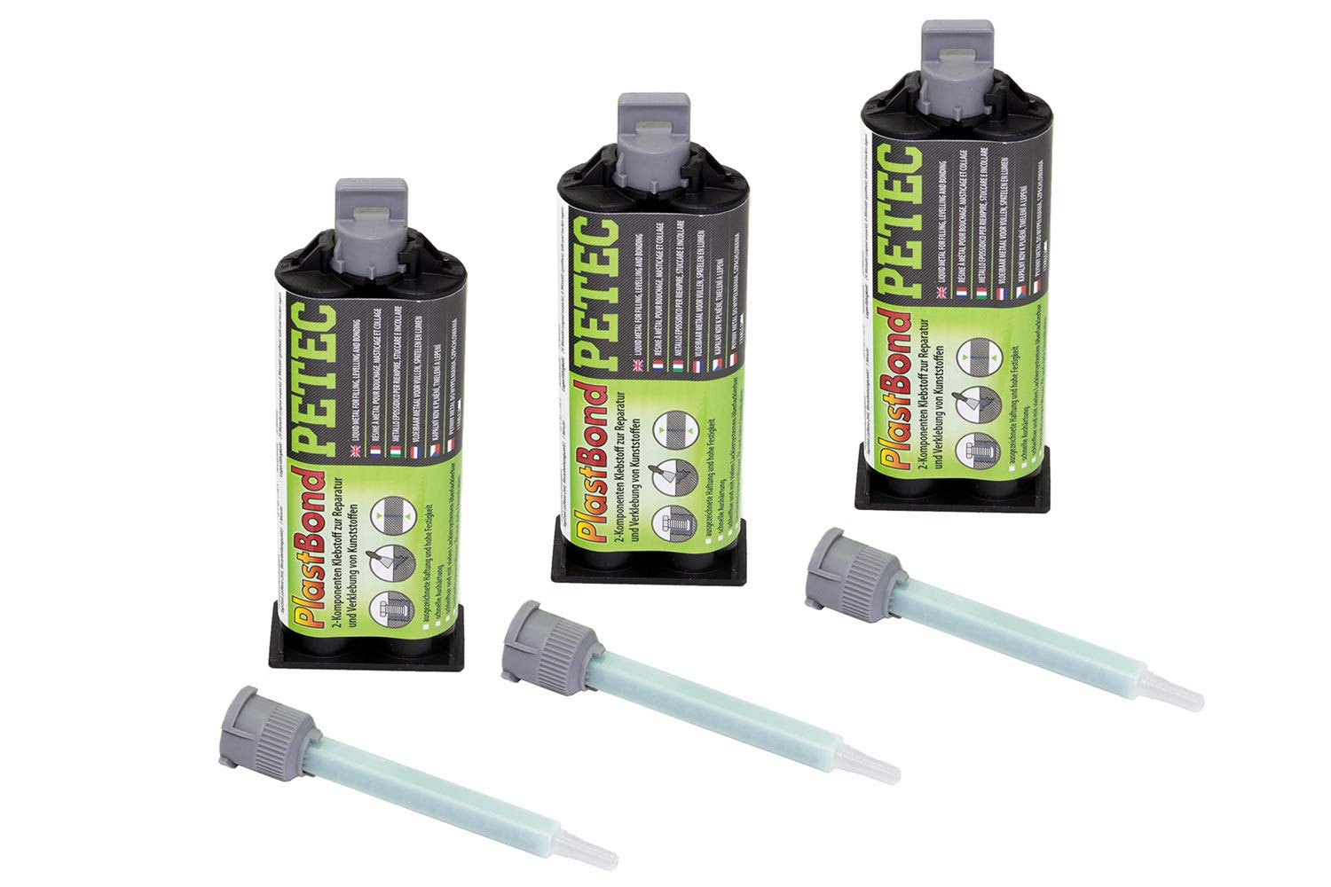 3 X 50 ml PETEC 98350 PLASTBOND Klebstoff 2-Komponenten Kleber für Kunststoff