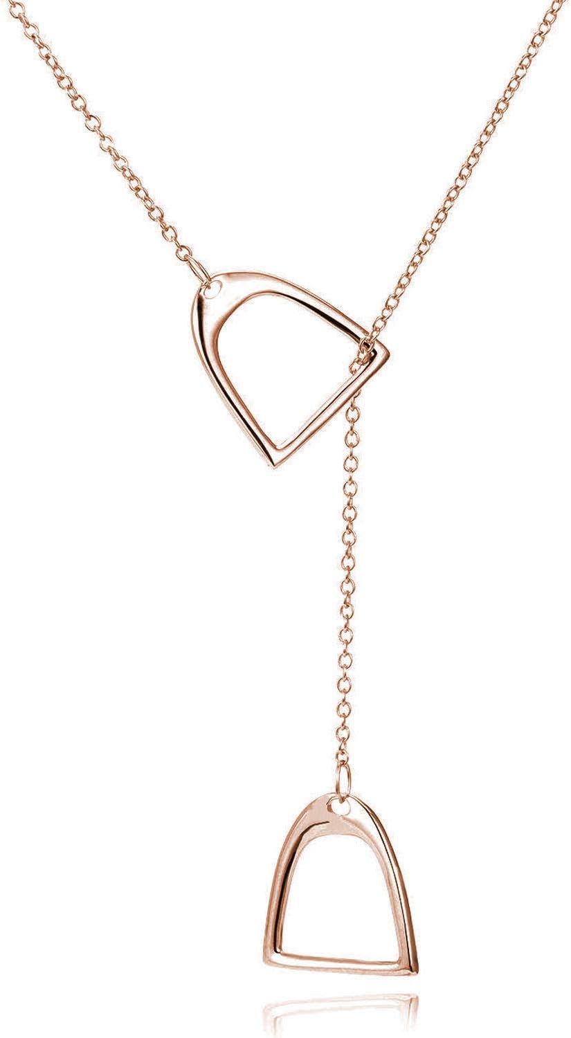 Gzrlyf Double Stirrup Lariat Y Necklace Horse Stirrup Necklace Gift