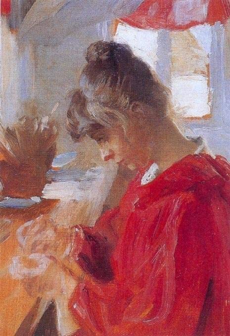 Impression Prints Toile Peinture Marie en robe rouge toile premium 60x90