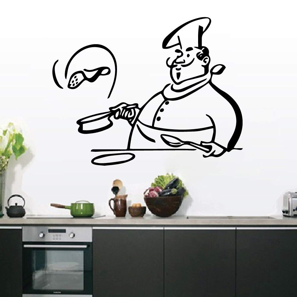 NSRJDSYT Kitchen Restaurant Wall Sticker Dinning Room Decoration Canteen Decal Quote Appetit Vinyl Decals Spoon Tableware Stickers 42x53cm