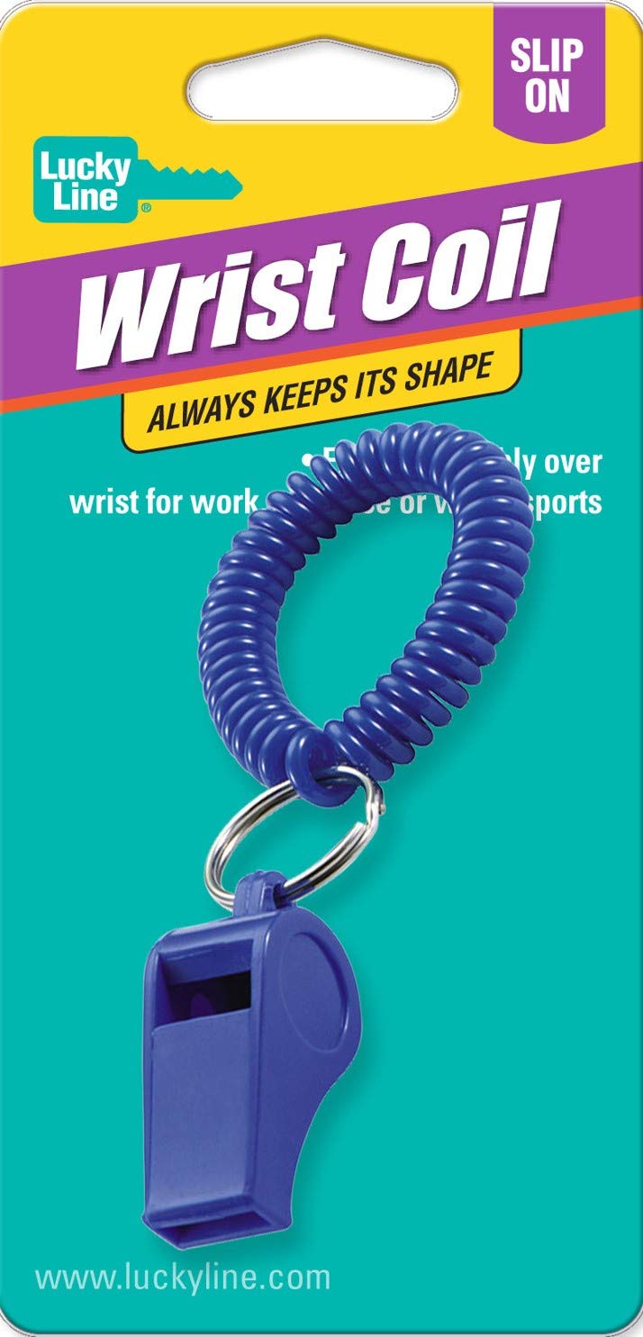 Lucky LineWrist Coil with Whistle, Color May Vary, 1 Count (42301), Assorted Colors