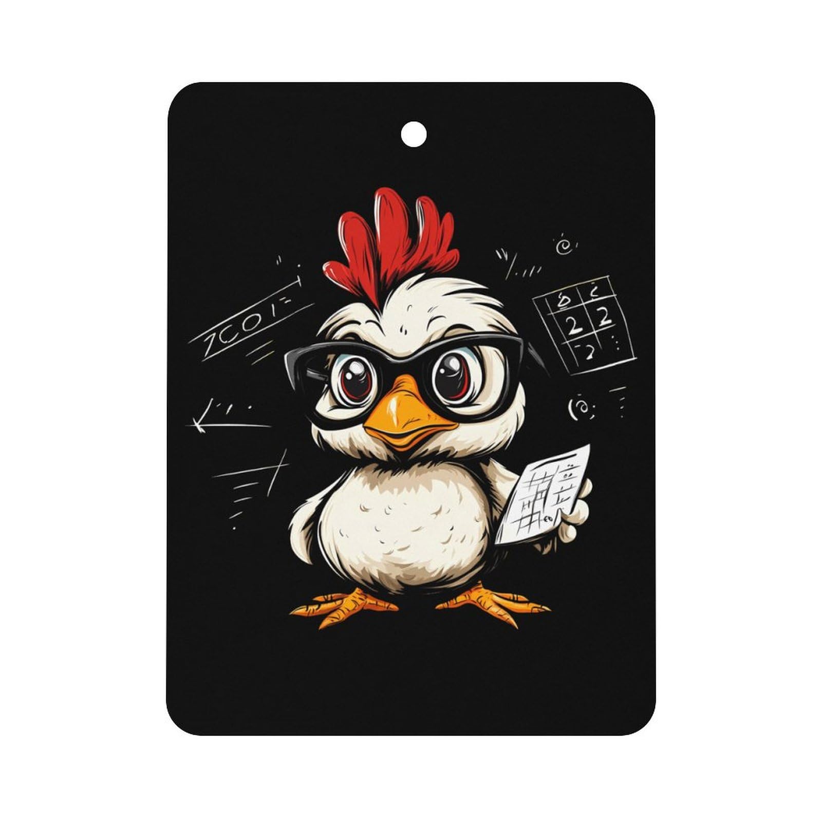 Mathemachicken Chicken Math Car Air Freshener Hanging Aromatherapy Tablets for Car Accessories Square