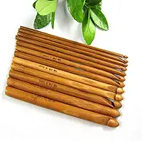 Agulha Para Crochê Bambu Importada Kit 12 Peças De 3mm A 10mm