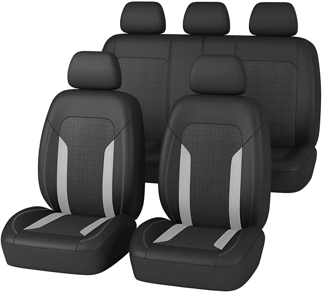Car Seat Covers, Full Set Breathable Vehicle Seat Protectors with Mesh Construction and Foam Padding, Comfort Automotive Interior Chair Cover, Universal for SUV RV Truck (Purple)