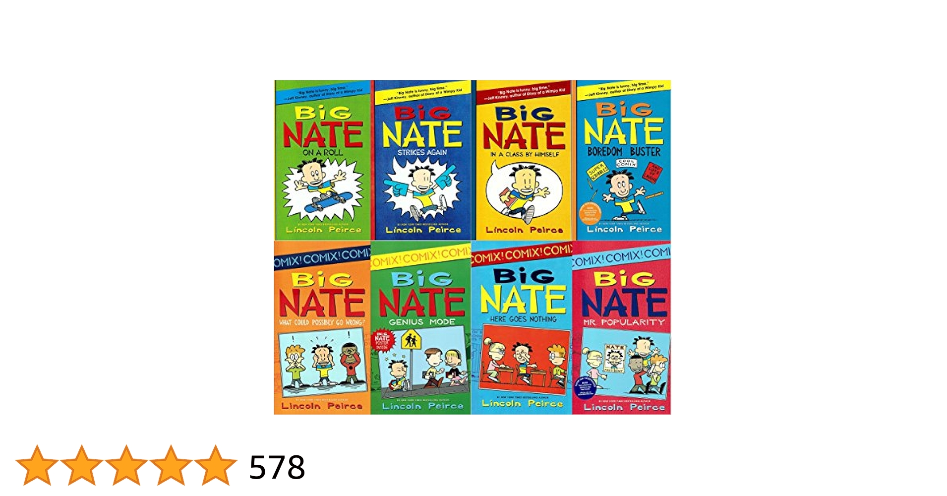 BIG Nate 8 Book Set: On a Roll, Strikes Again, in a Class By