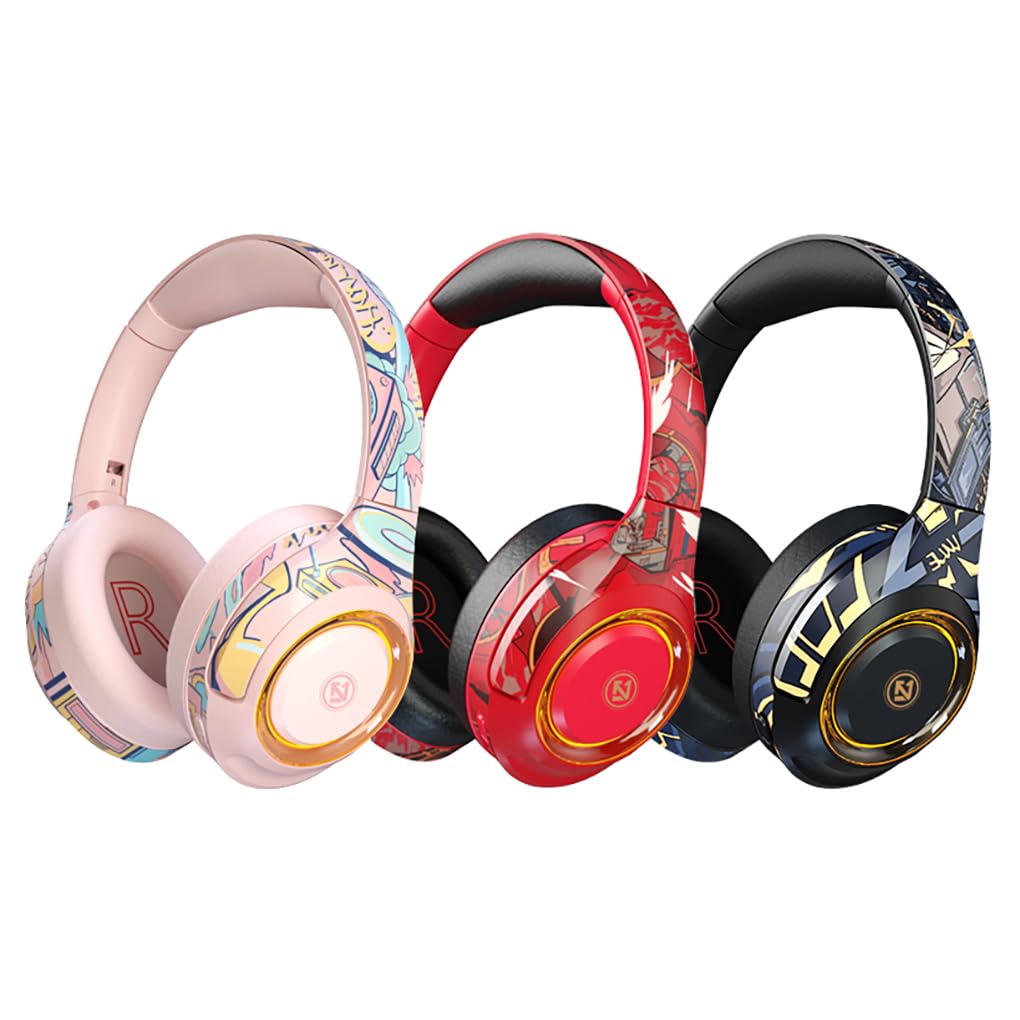 Juego de Auriculares Bluetooth Compatible con Auriculares,Rojo