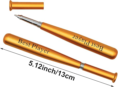 Miniatura 2 de Maydahui 30 bolígrafos de béisbol de béisbol con diseño de bate de béisbol, bolígrafos deportivos geniales para el mejor jugador, tinta azul para