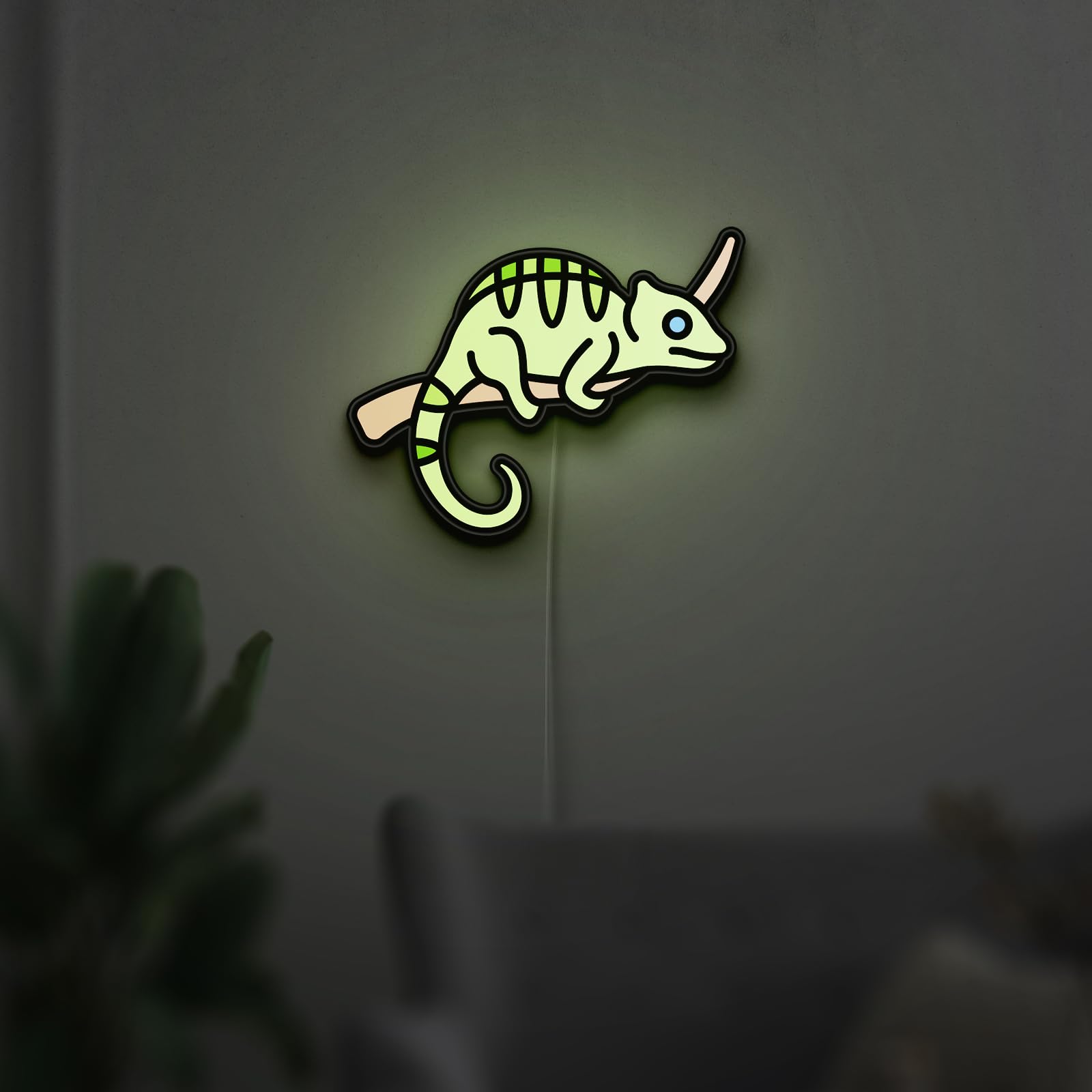 Scatola luminosa a LED per rettili, decorazione esotica per terrario con animali selvatici, cartello LED personalizzato per casa, ufficio, negozio (altezza 20,3 cm, 20 cm)