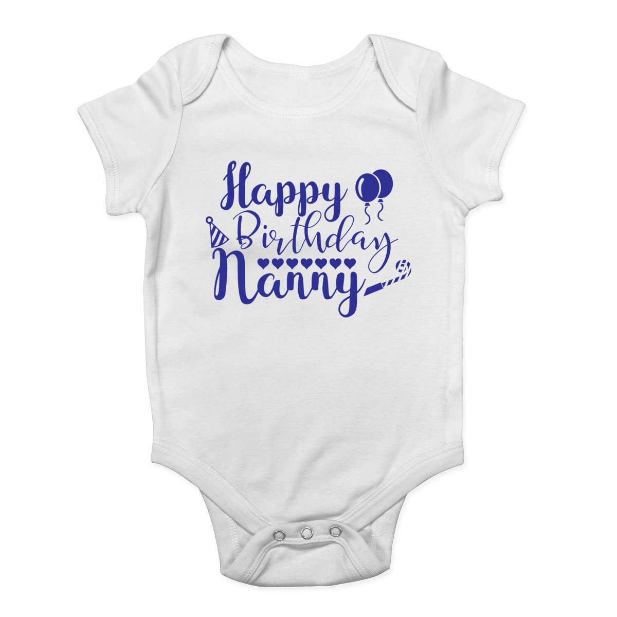 Shopagift Happy Birthday Nanny Blue Boys Baby Vest Bodysuit