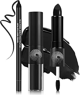 Juego de 2 lápices labiales negros de brillo ...