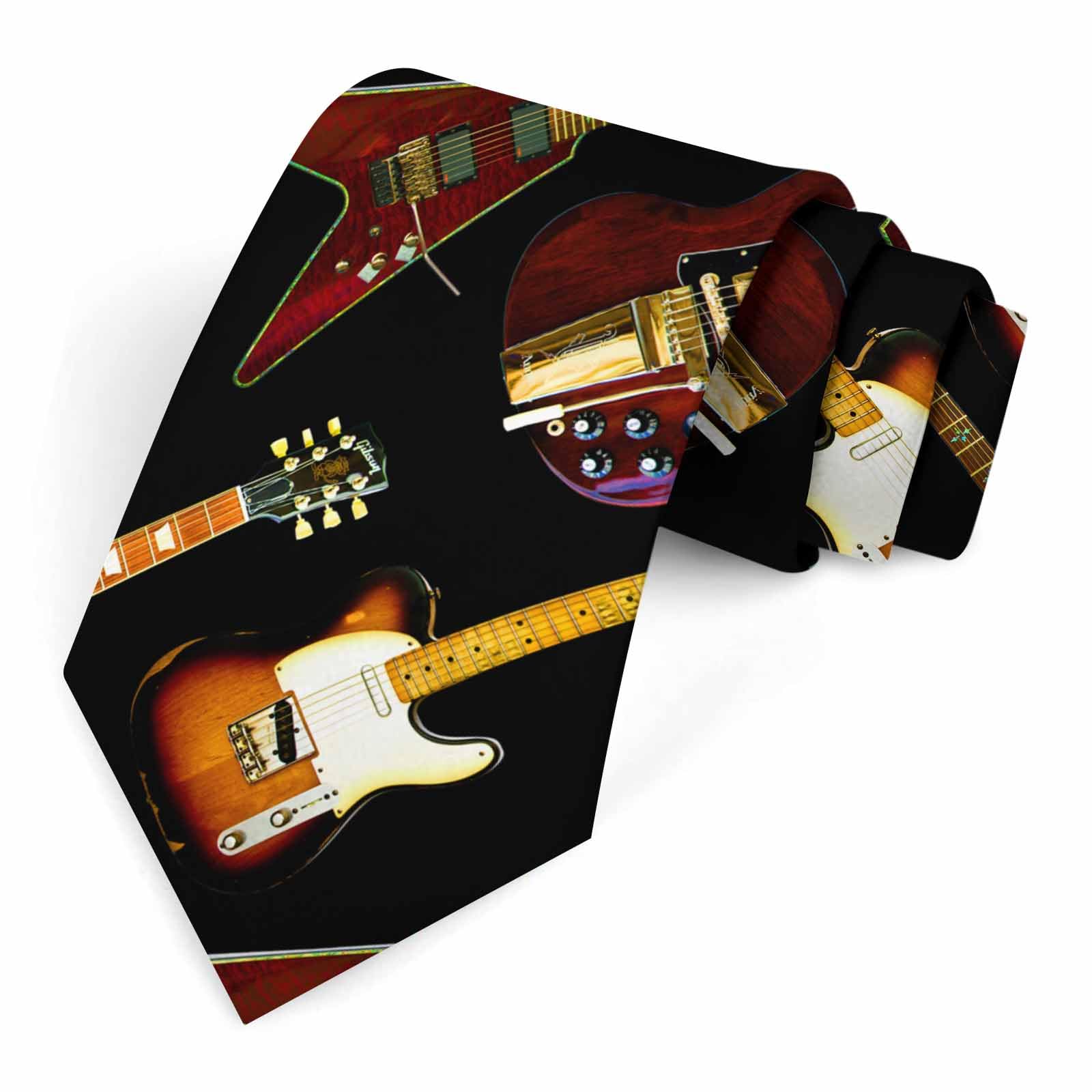 Muntayson Guitars Men's Tie Men's Necktie Tie for Men Wedding Holiday Party
