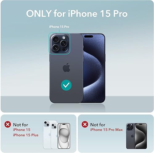 Miniatura 2 de ESR Funda para iPhone 15 Pro, funda de silicona MagSafe con soporte, protección de grado militar, soporte integrado para cámara, funda magnética