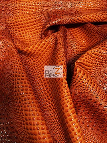 DuroLast™ Florida Gator 3D Embossed Vinyl Fabric by The Yard 2 Tone 3D Crocodile DIY Upholstery Accessories Apparel (Crush Orange (New Lot))