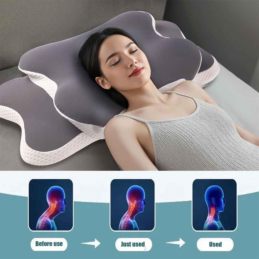 Oreiller à MéMoire De Forme, Oreiller De Soutien Cervical pour Soulager Les Douleurs Cervicales, Oreiller pour L'ApnéE du Sommeil, Oreiller Ergonomique avec Taie d'oreiller Amovible (Rose)