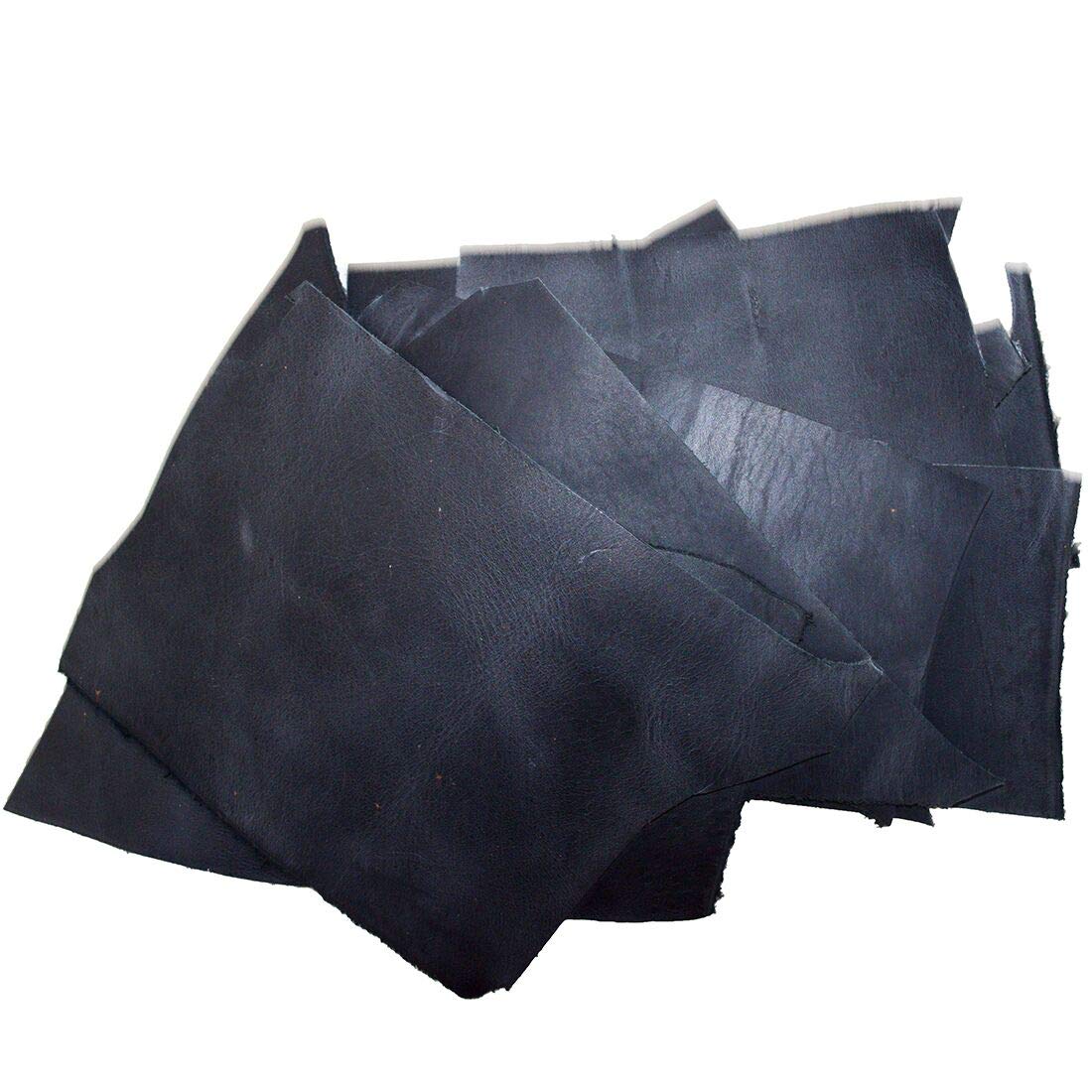 Hide & Drink, Cow Leather Chips & Scraps, Trimming Rustic Pieces (1.8mm), Craft & Workshop (12 Ounce) :: Charcoal Black