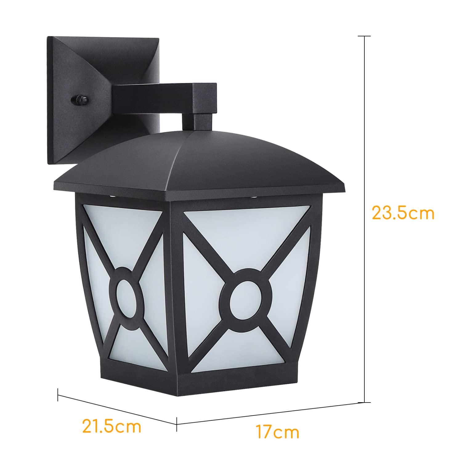Aigostar Applique da Esterno E27 Lampade da Esterni Impermeabile IP44 Appliques da Esterni con paralume trasparente per balconi, corridoi, Classico A (lampadine non incluse), 2 pezzi