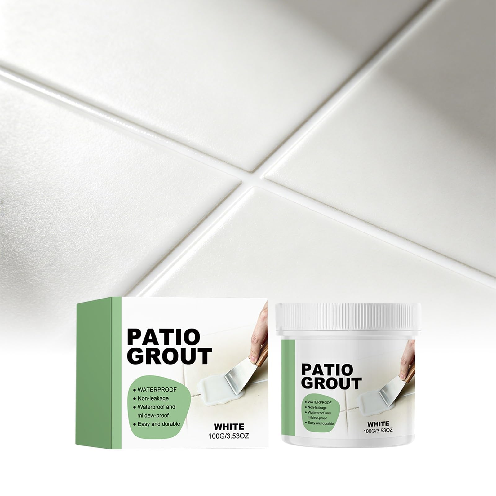 White Tile Grout Repair Paste - Easy Squeeze Tube for Home Renovation