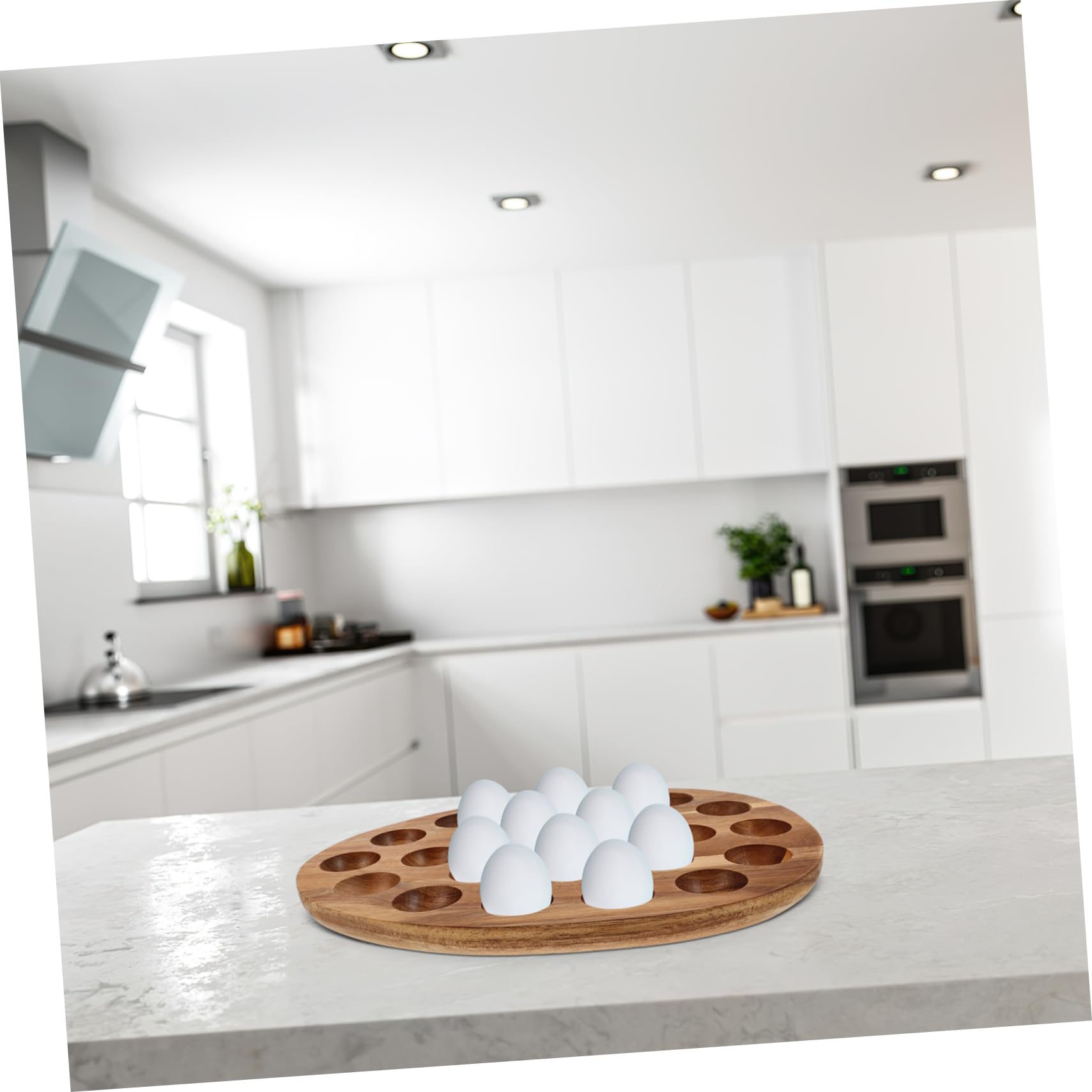 ABOOFAN Huevera De Madera Natural para Nevera 24 Compartimentos, Soporte Organizador para Huevos De Gallina, Bandeja Resistente para Almacenamiento Cocina y Refrigerador