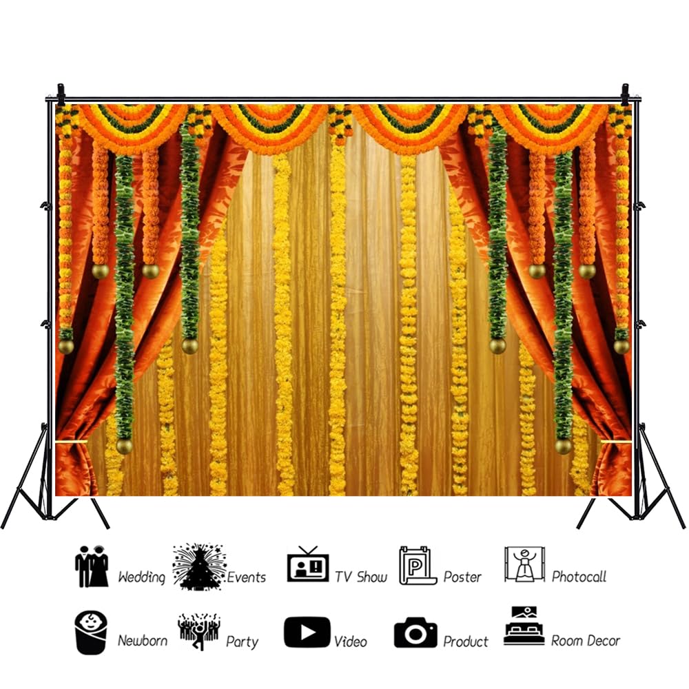 Indischer Hochzeits-Hintergrund „Puja Ganpati Mehndi“ – 3 X 2,4 M, Vinyl, Für Fotos & Deko