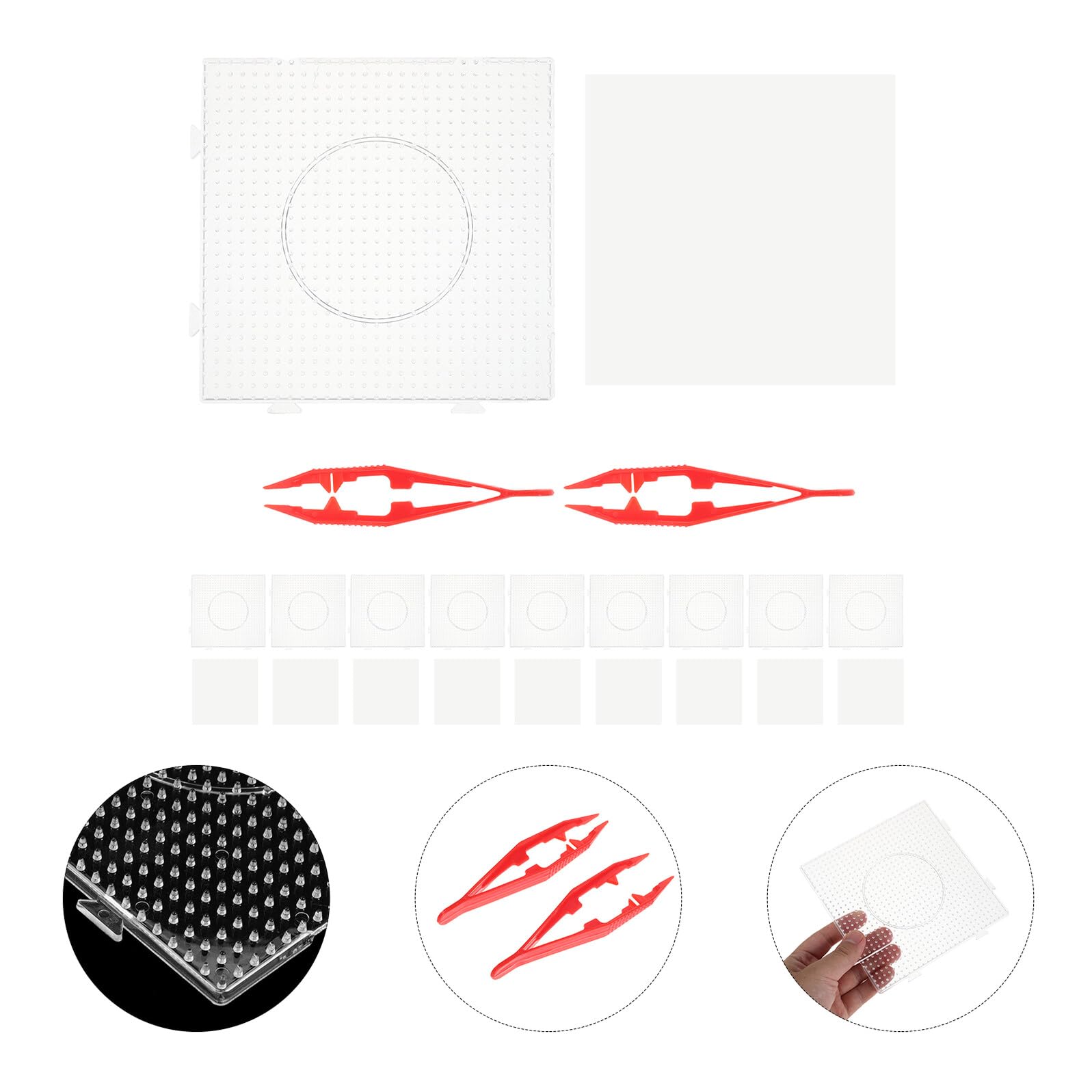 Fournitures Pour Loisirs Créatifs Avec Perles À Repasser Plaques Perforées En Plastique Kit De Perles À Repasser Plaques Transparentes Kit De