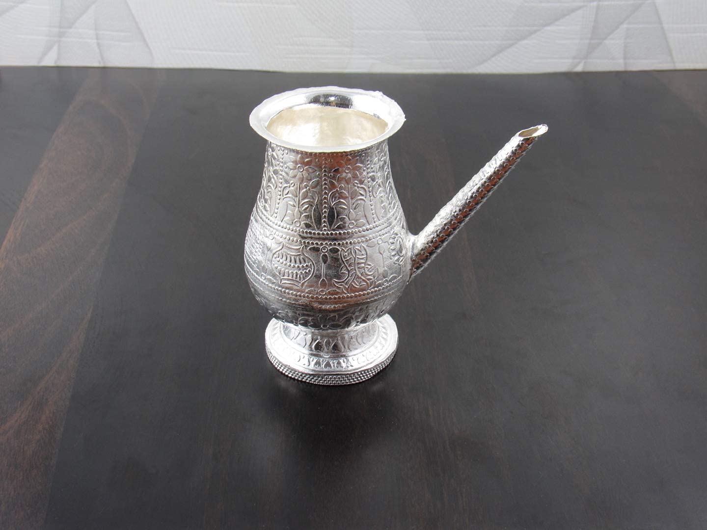 Silver Plated Loti Zari Pooja Thali Set (9 cm) by Indian Collectible