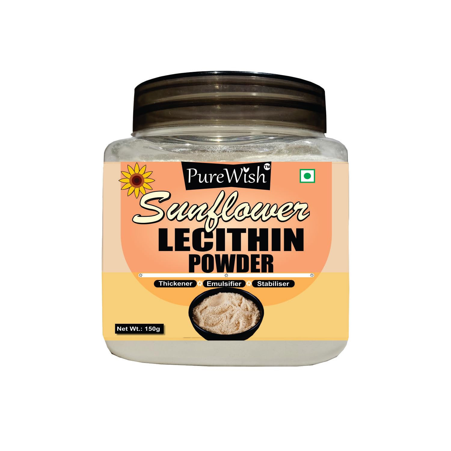 Purewish Sunflower Lecithin Powder, 150g