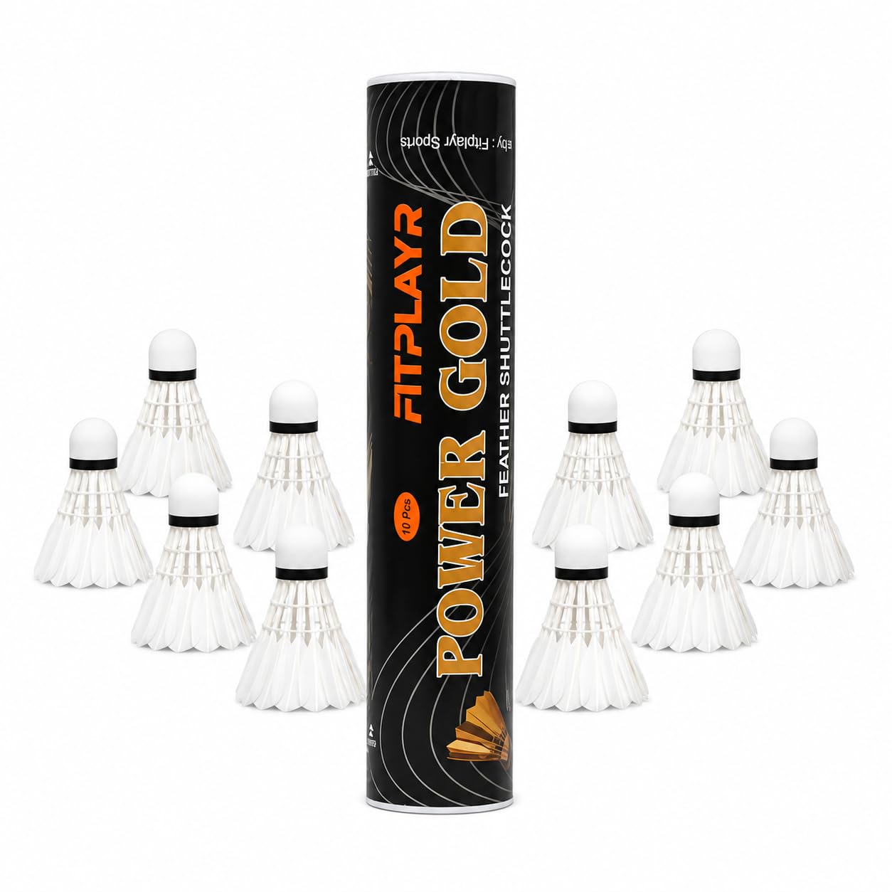 Power Gold Feather Shuttlecock Pack of 10 | High-Class Tournament Grade Badminton Shuttlecocks | Speed 78 | Durable Feather Shuttle for Training, Practice & Match Play-image-15