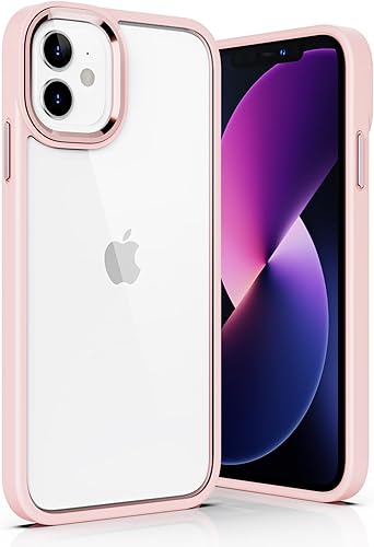 ULAK Compatible con iPhone 11 funda transparente con borde de color, híbrida a prueba de golpes, funda protectora delgada y transparente de TPU