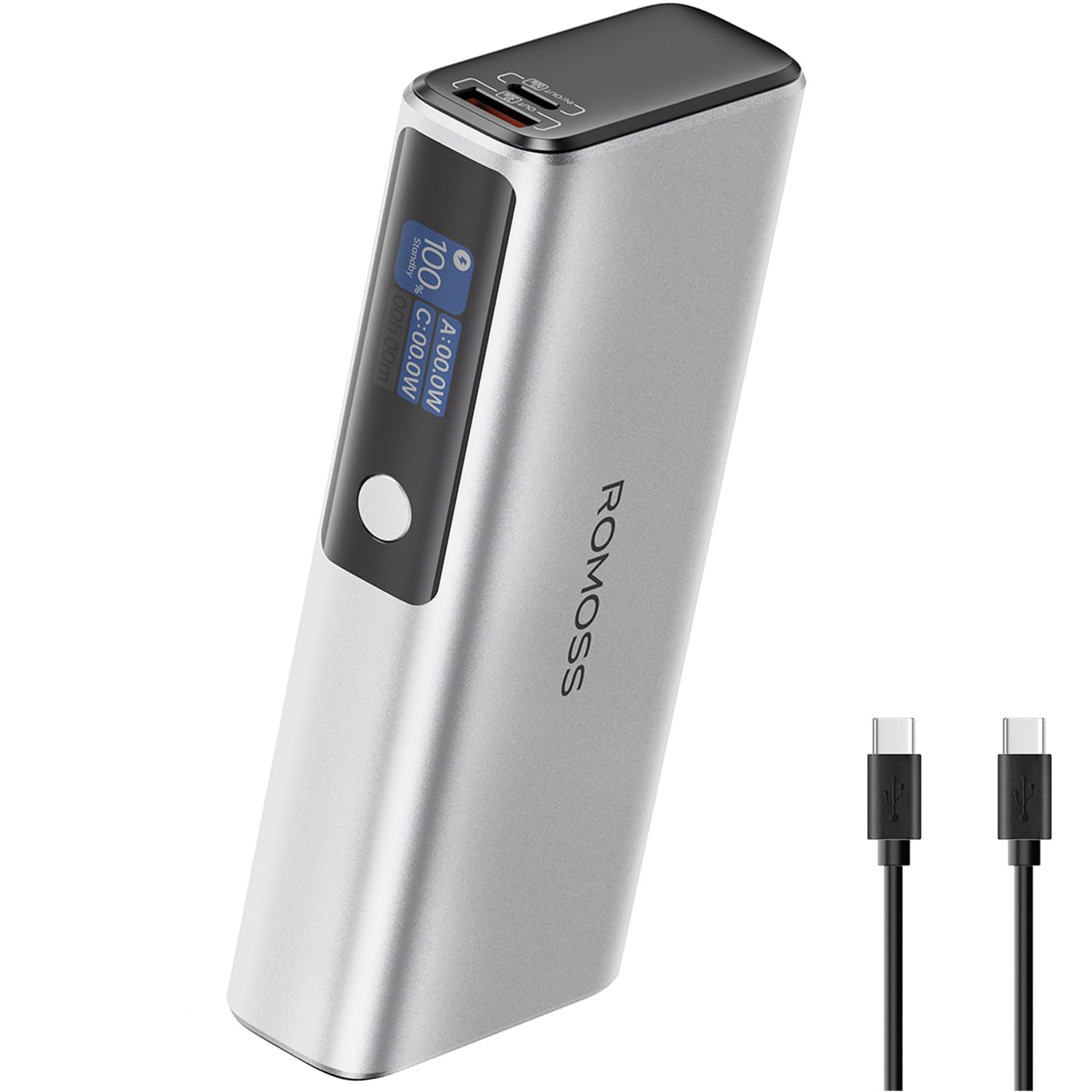 ROMOSS Power Bank 20000mAh, 3-Port Laptop Portable Charger with 130W Output, Smart Digital Display, Fast Charging Battery Pack With MacBook Pro/Air, iPhone 14-16 Series,