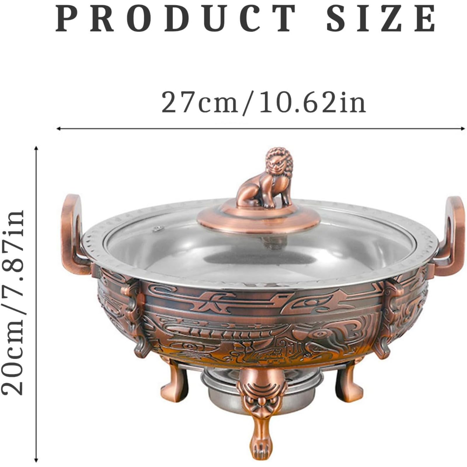 Set di scaldavivande e scaldavivande rotondo, per catering e buffet, con padella e supporti per carburante per cucina, feste, sala da pranzo, confezione da 2