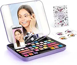 Style 4Ever Estojo de Maquiagem com LED, Espelho Iluminado, 40+ Cores, Kit Profissional para Tutorial