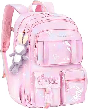 Laptop Backpacks School Bag 180 Refrigerator Opening College Backpack Large Travel Daypack Kawaii Bookbags for Teens Girls Women Students Pink