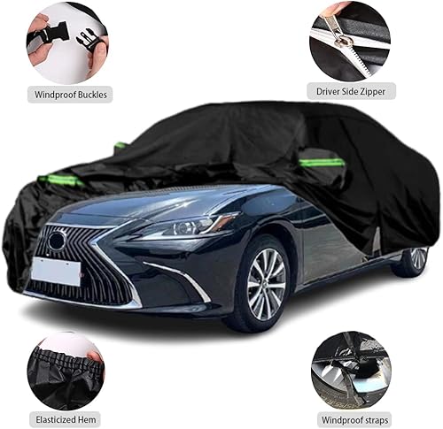 Miniatura 2 de Fundas impermeables para automóvil compatibles con Lexus ES ES300 ES330 ES350 2001-2023, para todo tipo de clima, con puerta de cremallera,