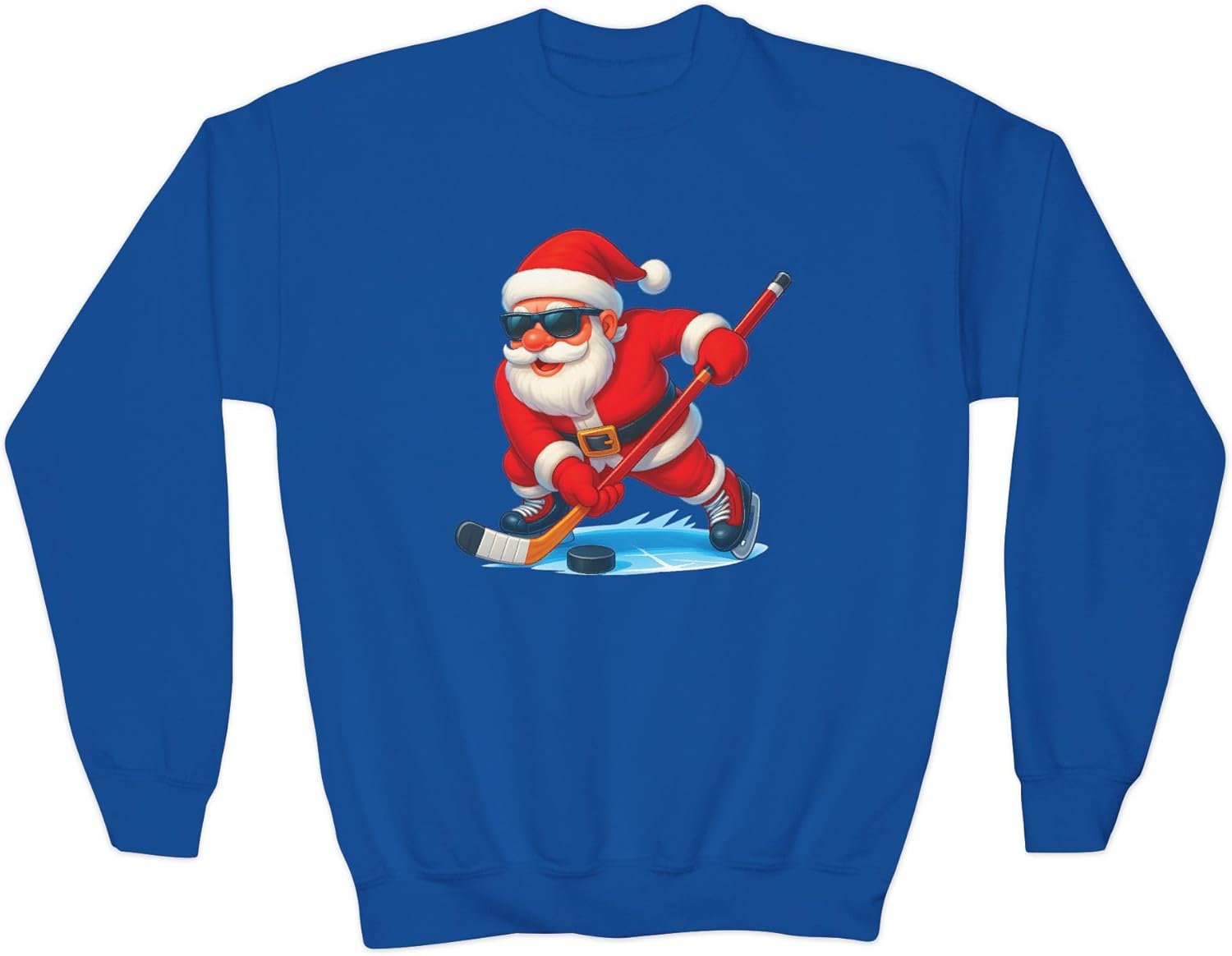 Funny Ice Hockey Santa sweater for kids Hockey Youth Sweatshirt Christmas Boys toddler hockey Apparel for hockey players fan