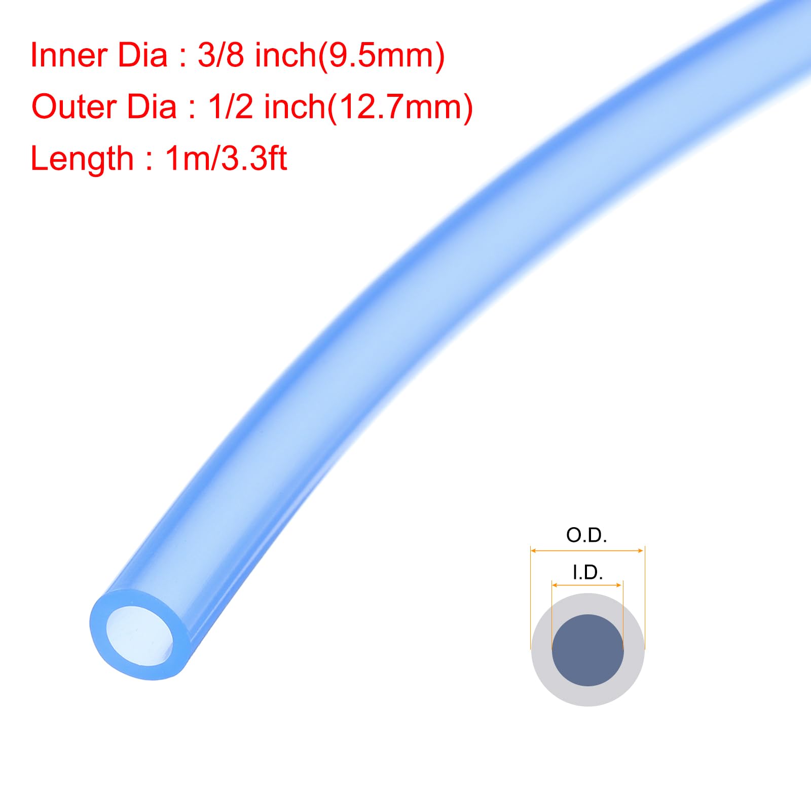 Rebower Tube En Silicone De 1 Mètre (3,3 Pieds) DI 25,4 Mm Et DE