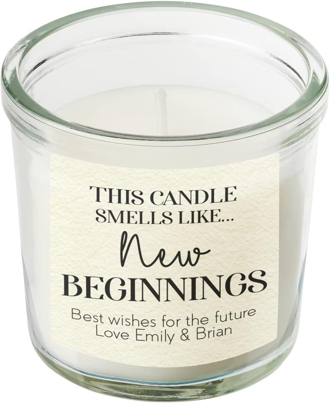 Personalised New Beginnings Gift Scented Candle in A Jar Custom Gift Message for A New Chapter in Life Fresh Start Candles Present Home Decor Ladies Womens Birthday Christmas (Large)