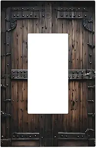 Decorative Outlet Covers Retro Brown Wood Barn Door Vintage Farmhouse 1 Gang Single Decora Gfci Device Light Switch Covers Plate 1 Rocker Wall Plate Jumbo Faceplate